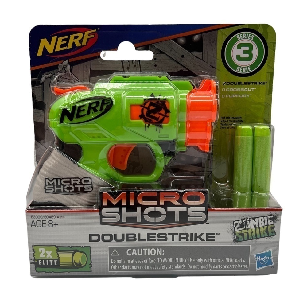 NWT Nerf MicroShots Zombie Strike Double Strike Dart Blaster Toy